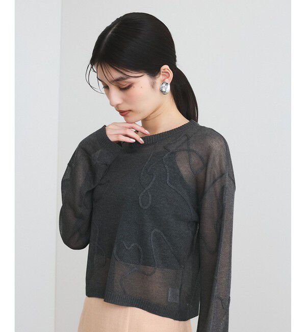 VIS「コード刺繍シアーニット」|ニット・セーター|
