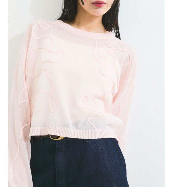 VIS「コード刺繍シアーニット」|ニット・セーター|