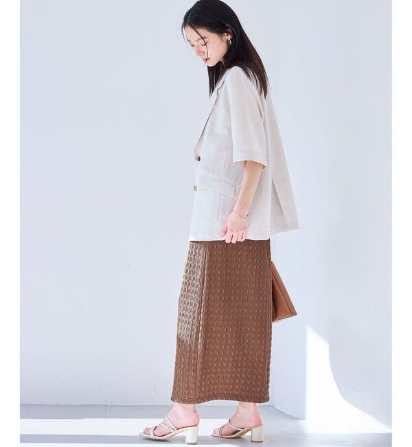 VIS「【新色追加】【接触冷感】膨れジャガードナロースカート」|スカート|