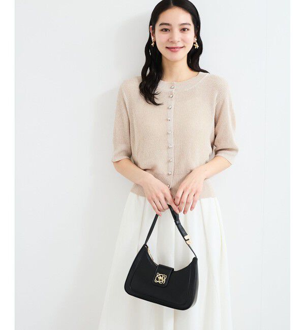 VIS「【WEB限定】多釦ハーフスリーブサマーニットカーディガン」|カーディガン|