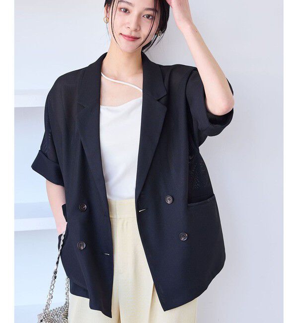 VIS「【洗える】メッシュドルマンサマージャケット」|テーラードジャケット|