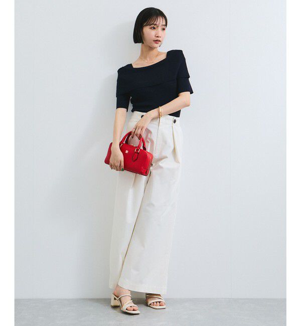 VIS「【アンチピリング/UVケア/洗える】オフショルハーフスリーブニット」|ニット・セーター|