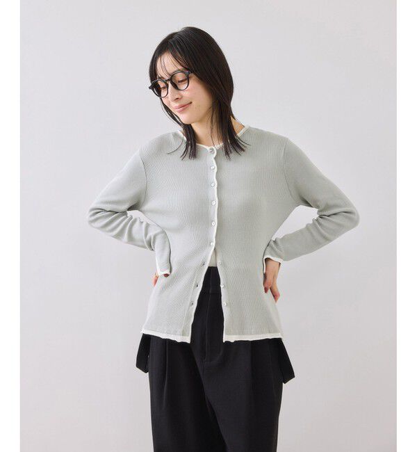 VIS「【WEB/一部店舗限定】配色メローバイカラーカーディガン」|カーディガン|