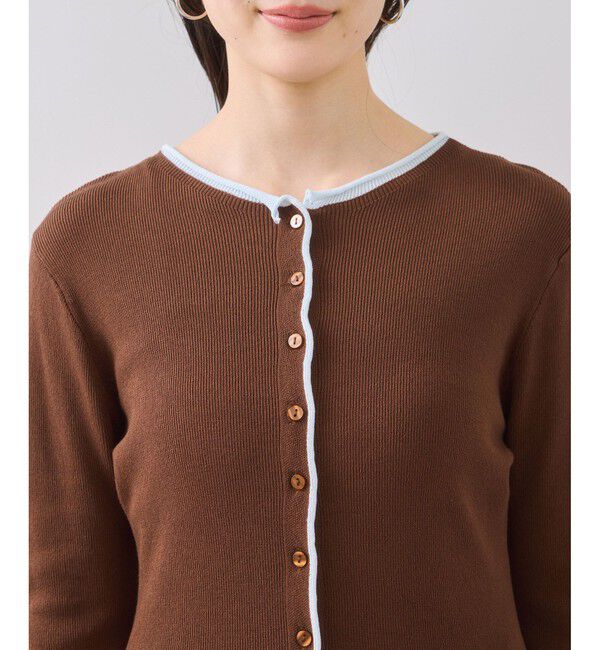 VIS「【WEB/一部店舗限定】配色メローバイカラーカーディガン」|カーディガン|