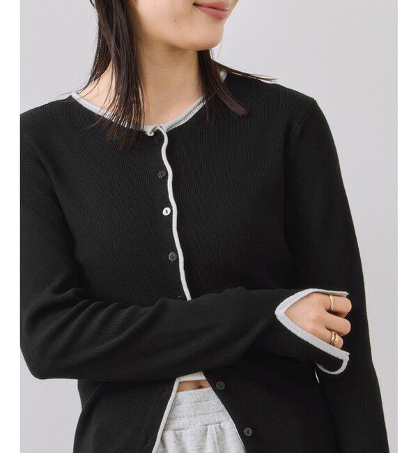 VIS「【WEB/一部店舗限定】配色メローバイカラーカーディガン」|カーディガン|