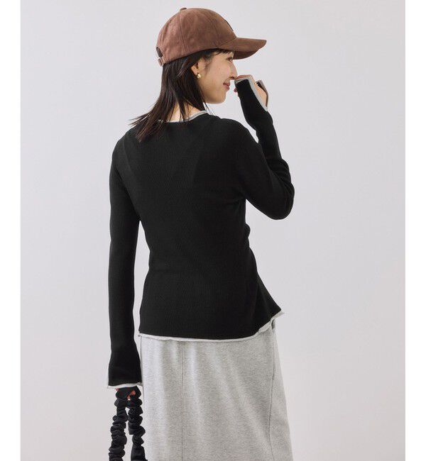 VIS「【WEB/一部店舗限定】配色メローバイカラーカーディガン」|カーディガン|