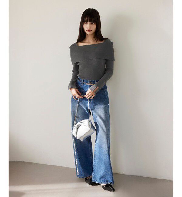 VIS「オフショルダーモチモチリブニット」|ニット・セーター|