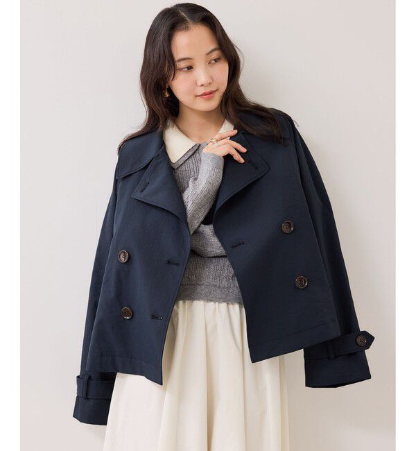 VIS「ショートトレンチコート/UVケア・撥水・花粉ガード」|トレンチコート|