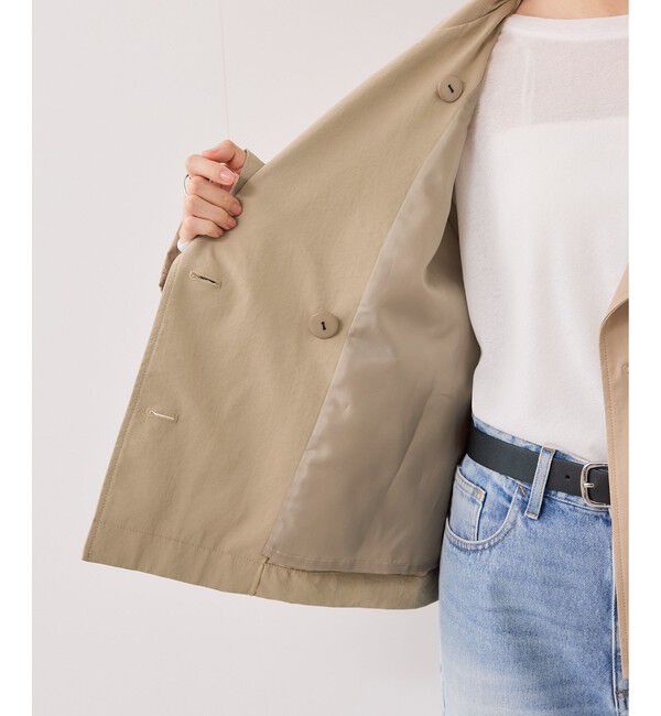 VIS「ショートトレンチコート/UVケア・撥水・花粉ガード」|トレンチコート|