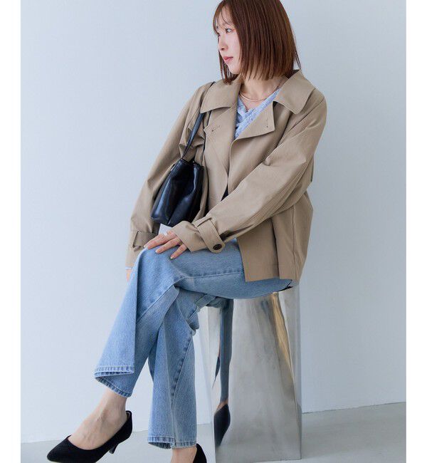 VIS「ショートトレンチコート/UVケア・撥水・花粉ガード」|トレンチコート|
