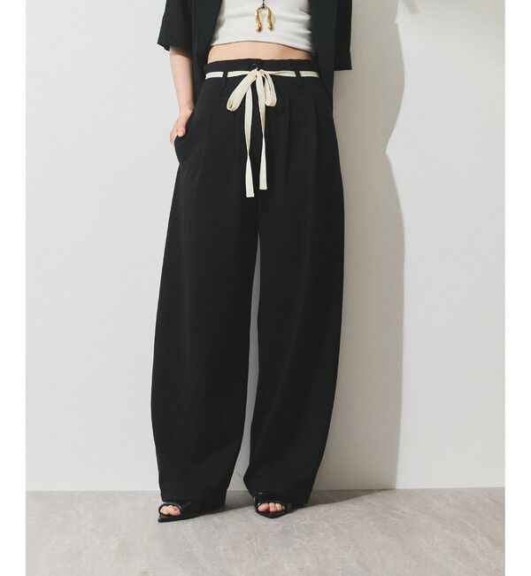 ADAM ET ROPE'「【WEB限定】ハイウエストカーブパンツ」|チノ|