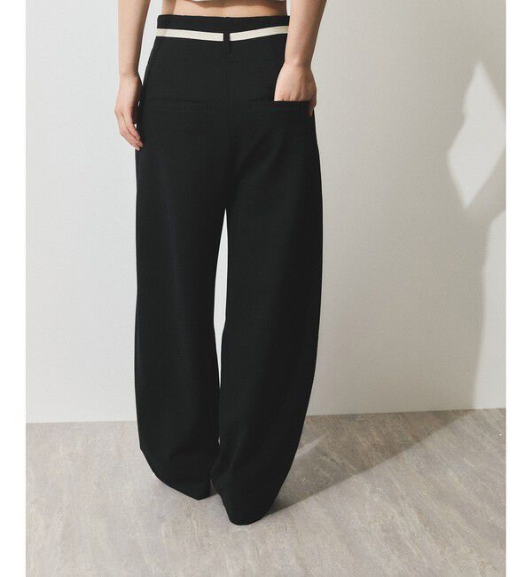 ADAM ET ROPE'「【WEB限定】ハイウエストカーブパンツ」|チノ|