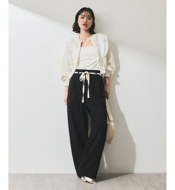 ADAM ET ROPE'「【WEB限定】ハイウエストカーブパンツ」|チノ|