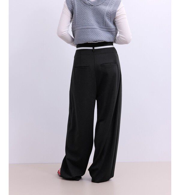 ADAM ET ROPE'「【WEB限定】ハイウエストカーブパンツ」|チノ|