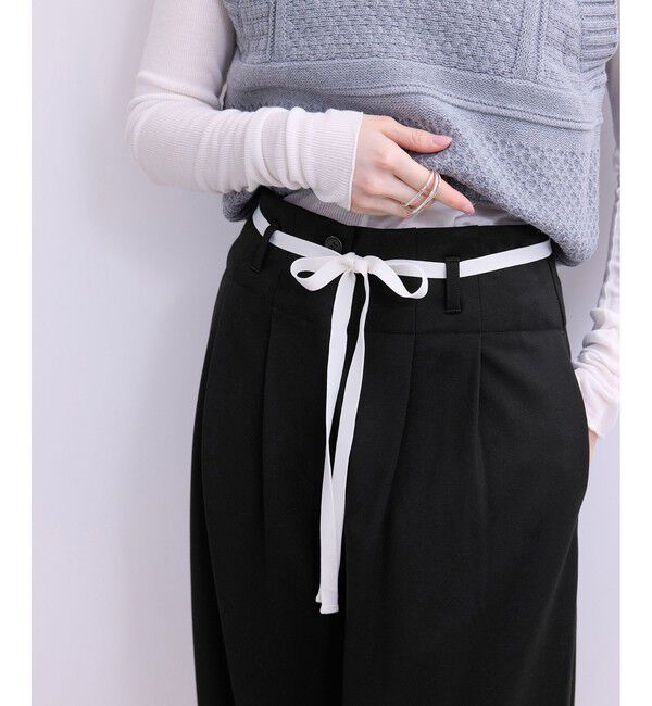 ADAM ET ROPE'「【WEB限定】ハイウエストカーブパンツ」|チノ|