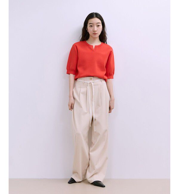 ADAM ET ROPE'「【WEB限定】ハイウエストカーブパンツ」|チノ|