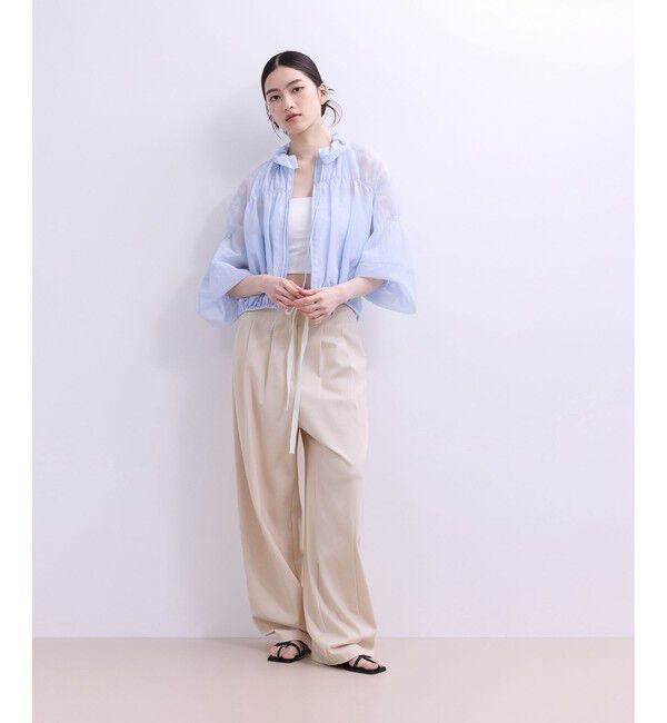 ADAM ET ROPE'「【WEB限定】ハイウエストカーブパンツ」|チノ|