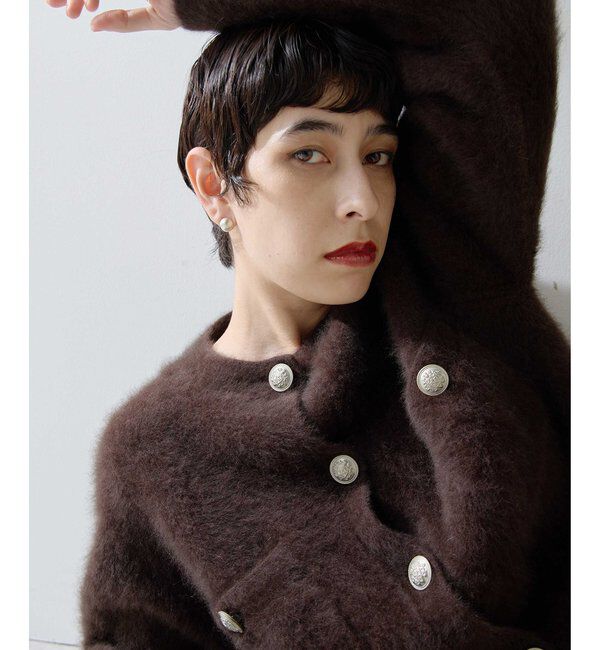  「ファーボタンジャケット」|ニット・セーター|