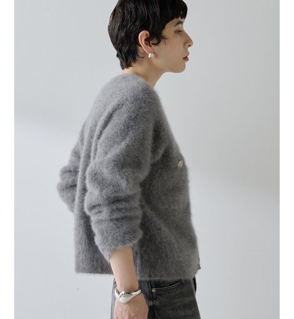  「ファーボタンジャケット」|ニット・セーター|