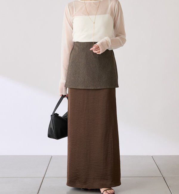  「【COLLAGE&times;gemeil　コラボアイテム】レイヤードサテンスカート」|スカート|