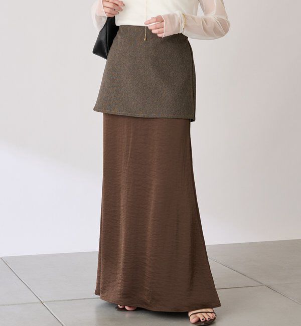  「【COLLAGE&times;gemeil　コラボアイテム】レイヤードサテンスカート」|スカート|