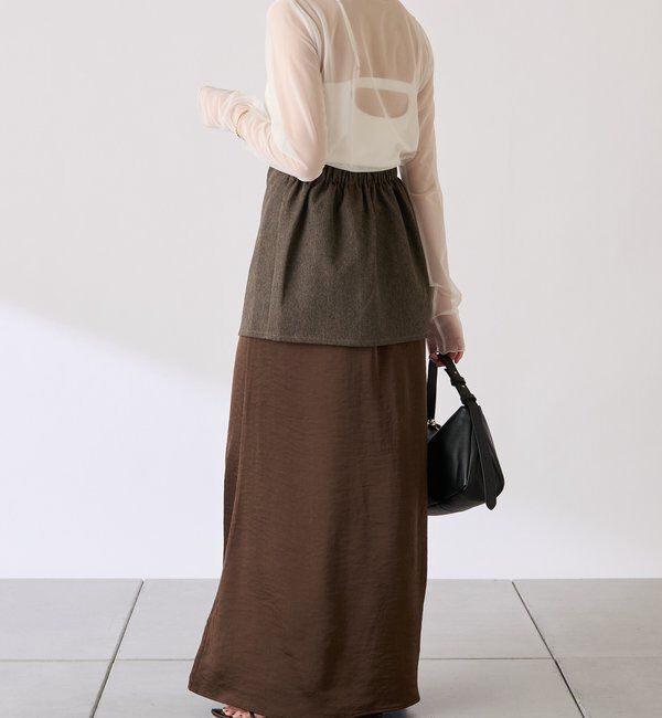  「【COLLAGE&times;gemeil　コラボアイテム】レイヤードサテンスカート」|スカート|