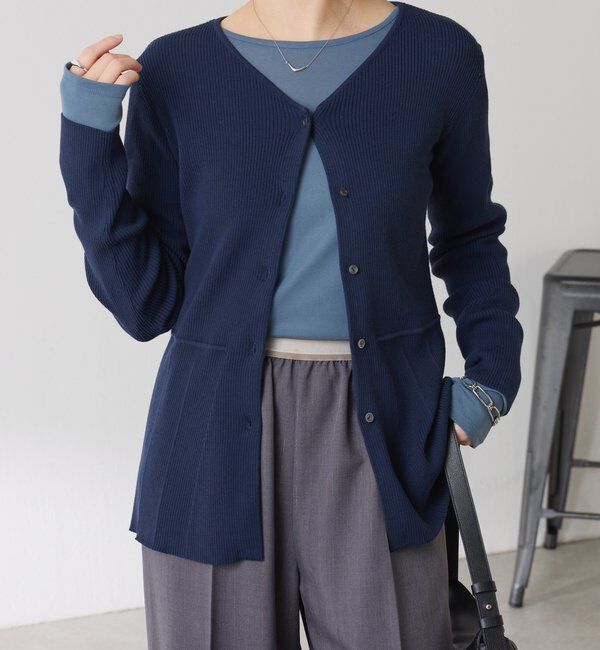  「リブペプラムカーディガン」|ニット・セーター|