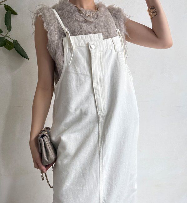  「裾フリンジデニムジャンスカ」|ワンピース|