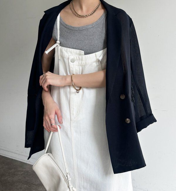  「裾フリンジデニムジャンスカ」|ワンピース|