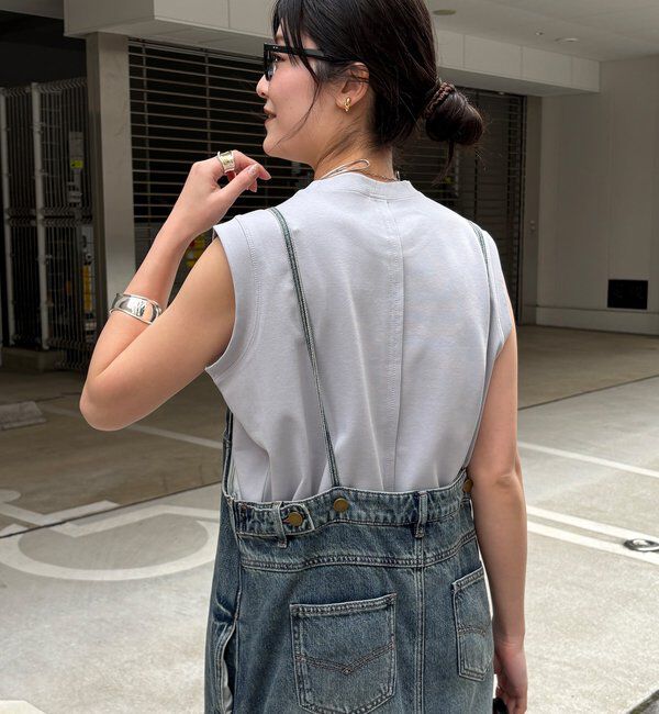  「裾フリンジデニムジャンスカ」|ワンピース|