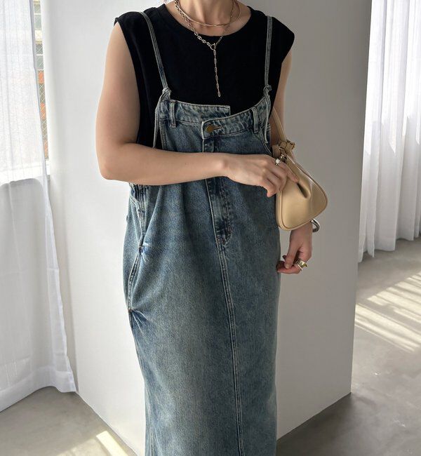  「裾フリンジデニムジャンスカ」|ワンピース|