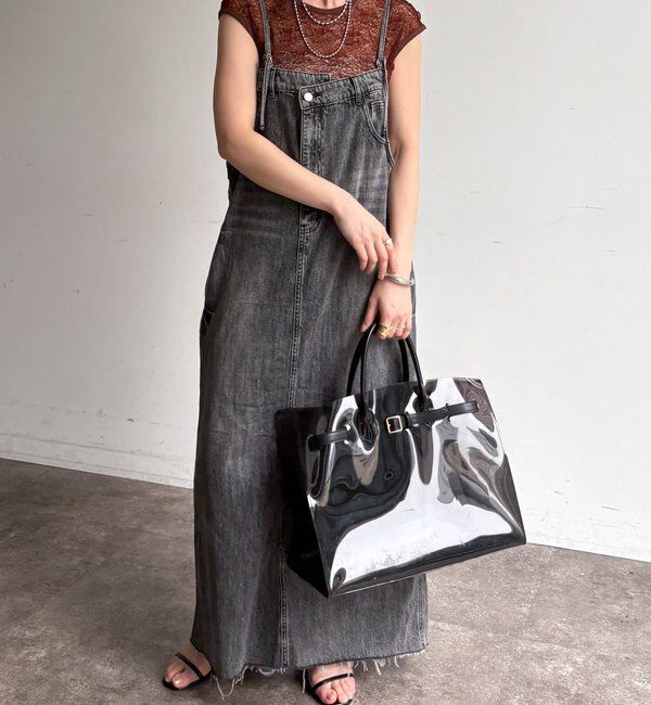  「裾フリンジデニムジャンスカ」|ワンピース|