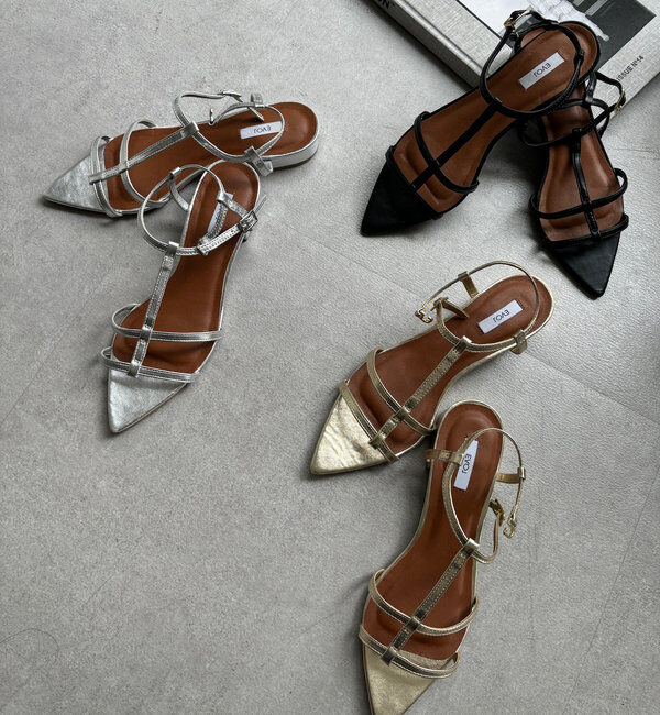  「ポインテッドストラップサンダル」|パンプス|