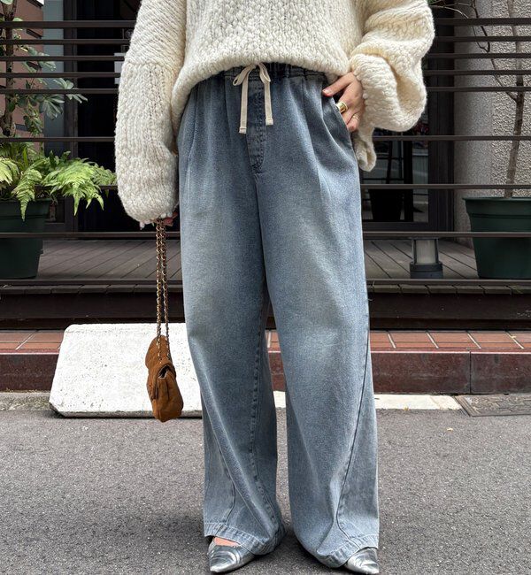  「デニムワイドイージーパンツ」|デニム|
