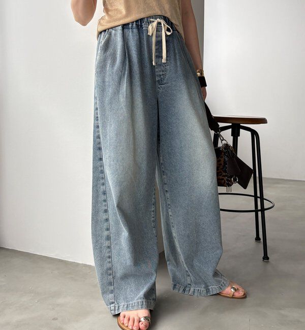  「デニムワイドイージーパンツ」|デニム|