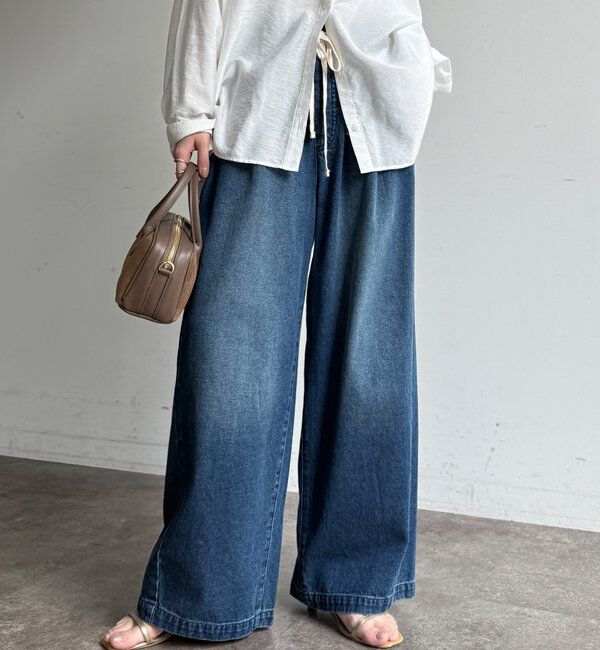  「デニムワイドイージーパンツ」|デニム|