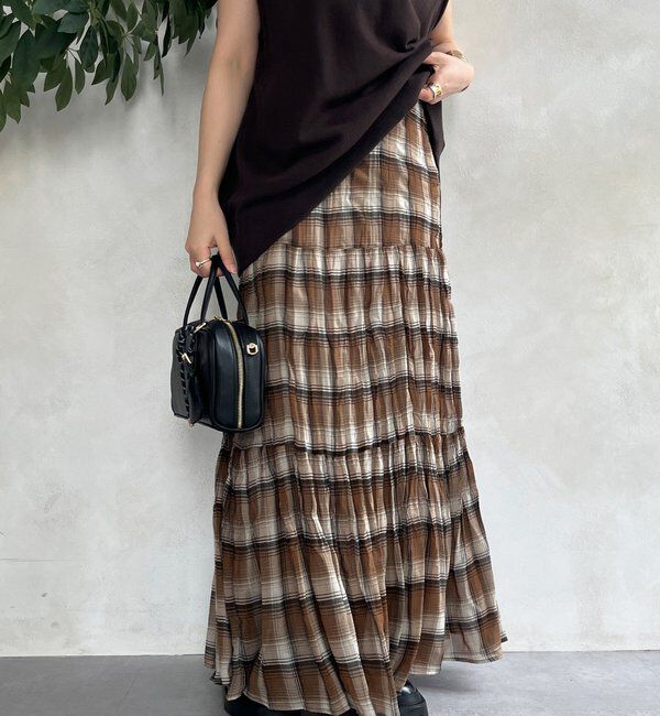  「チェックワッシャースカート」|スカート|