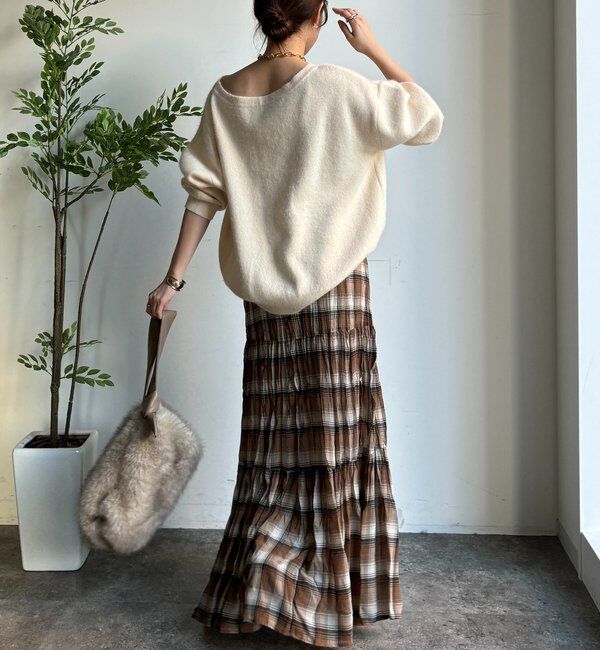  「チェックワッシャースカート」|スカート|