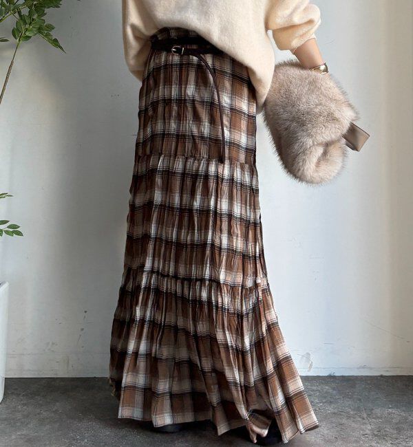  「チェックワッシャースカート」|スカート|