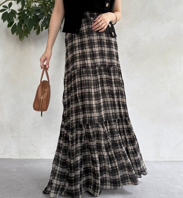  「チェックワッシャースカート」|スカート|