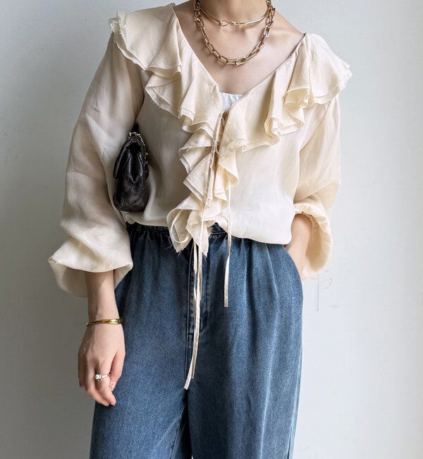  「キュプラフリルブラウス」|シャツ・ブラウス|