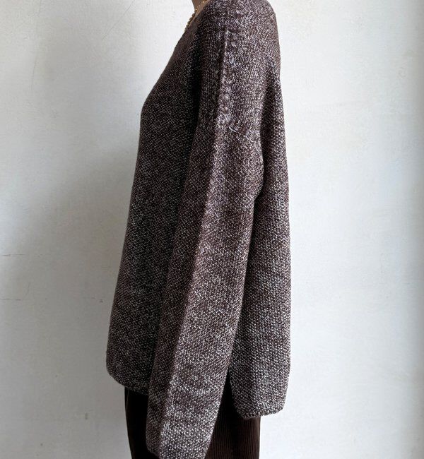  「ウールメランジ鹿の子プルオーバー」|ニット・セーター|