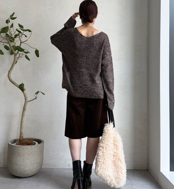  「ウールメランジ鹿の子プルオーバー」|ニット・セーター|