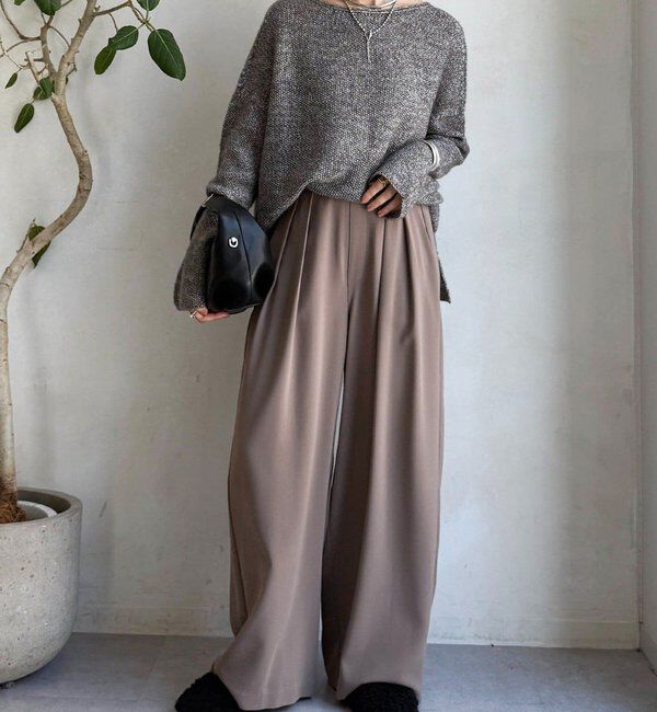  「ウールメランジ鹿の子プルオーバー」|ニット・セーター|