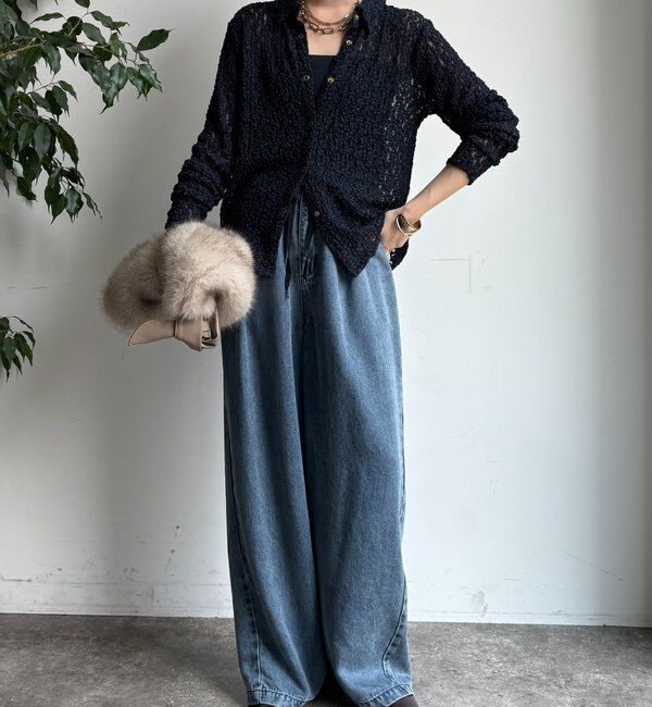  「ラメシアーレースシャツ」|シャツ・ブラウス|