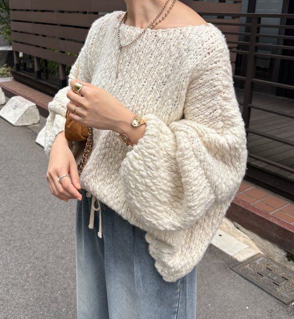  「ウールスラブロービングニット」|ニット・セーター|