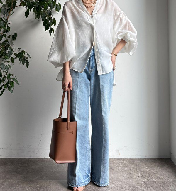  「【WEB限定】バックチュールブラウス」|シャツ・ブラウス|