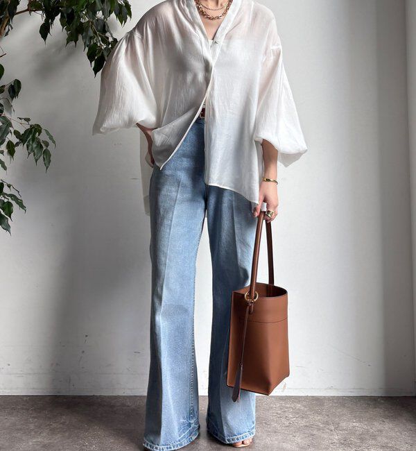  「【WEB限定】バックチュールブラウス」|シャツ・ブラウス|