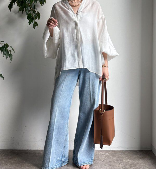  「【WEB限定】バックチュールブラウス」|シャツ・ブラウス|