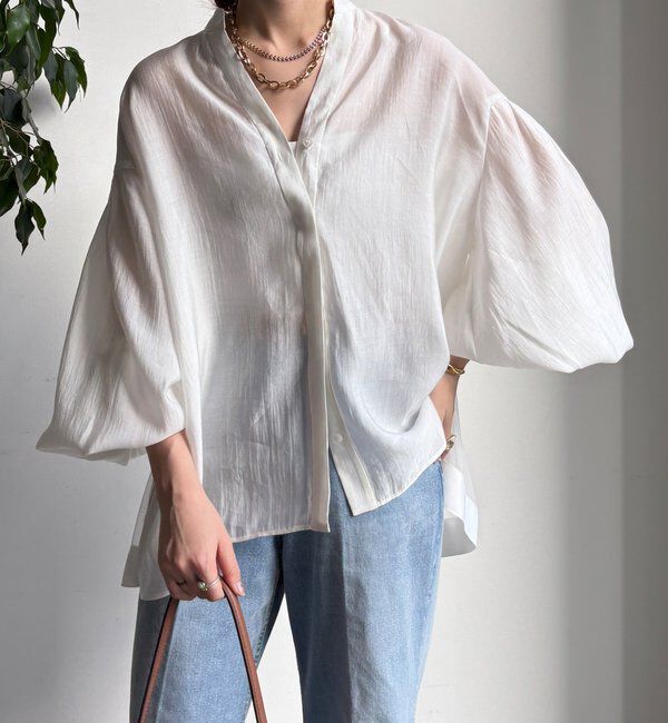  「【WEB限定】バックチュールブラウス」|シャツ・ブラウス|